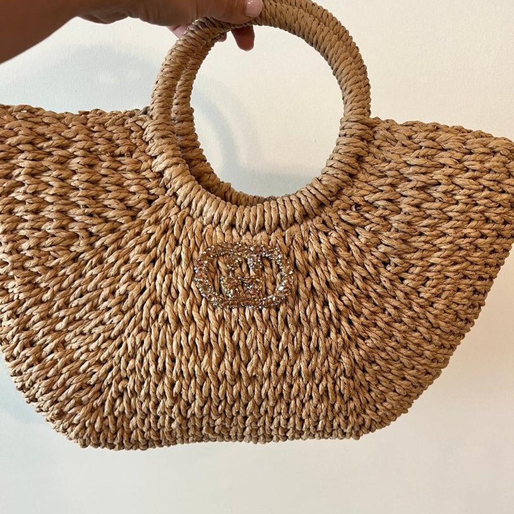 GG Beach straw bag